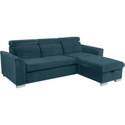 Poco Funktionsecke Evia petrol Microfaser Sofa 243cm 3-Sitzer
