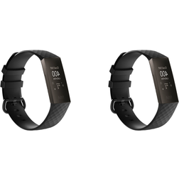 Evermart Fitbit Charge 3 4 Sort Silicone Rem 2x Pack