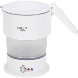 Adler AD 1377 Reise Wasserkocher 0,6 L Faltbares Silikongehäuse Camping Weiß
