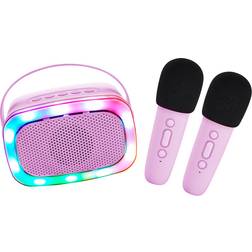 Lalarma Karaoke With Lights And Two Microphone