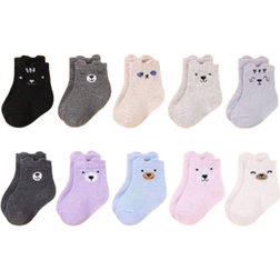Shein Baby Girls Cute Cartoon Pattern Socks - Comfortable Toddler