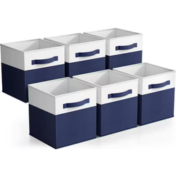 Sorbus Foldable 2-Toned Bins with Handles for Closet 10.5 in x 11 in Blue Storage Box 6pcs