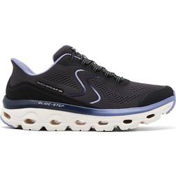 Skechers Women's Slip-Ins: Glide-Step Sole Sneaker Black/Blue Textile/Synthetic Vegan