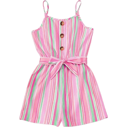 Shein Tween Girl Summer Lovely Multi-Colored Casual Jumpsuit