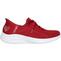 Skechers Women's Slip-ins: Ultra Flex 3.0 Heart Me Slip-On Shoes Red Textile/Synthetic Vegan