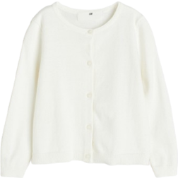 H&M Fine Knit Cotton Cardigan - Natural White (0924139032)