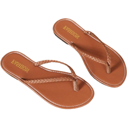 Shein Fashionable Woven Flat Sandals Womens FlipFlops With Toe Post