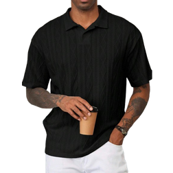 Shein Mens Solid Color Simple Casual Short Sleeve Polo Shirt
