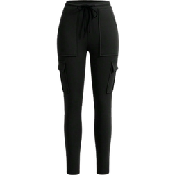 Shein Black Knitted Stretchy Womens Leggings