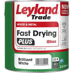 Leyland Trade Fast Dry Plus Brilliant Gloss Metal & Wood Paint 2.5L - One Size Wood Paint Brilliant White 2.5L