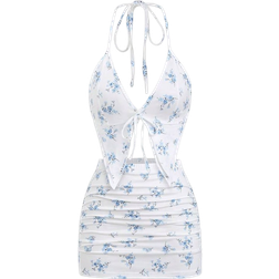 Shein pcs Vintage Women Floral Print Camisole Mini Skirt Set