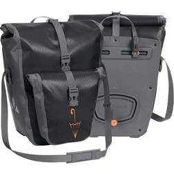 Vaude Bakre cykelväska PLUS – set med – PVC-fri presenning cykelväskor – vattentäta bagageväskor med framficka och liter total förvaringsvolym svart SE, x x cm