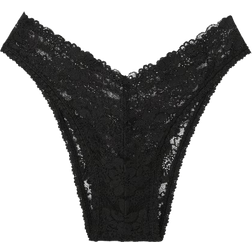 PINK Wink V-Front Brazilian Panty, Black, Women's -