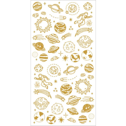 Shein 1pc Metallic Planet Pattern Assorted Sticker, Creative Multi-purpose Sticker For DIY Craft, Painting Decoration