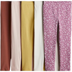 H&M Jersey Leggings 5-Pack - Pink