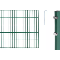 Alberts Komplettset Doppelstabmattenzaun 180 cm x 200 cm 8 m 60x40 mm 180cmx8m