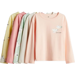 H&M 5er-Pack Baumwolljersey Shirts - Gelb
