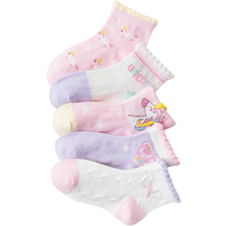 Shein 5pairs/set Girls' Pink Unicorn Short Socks. Available In 1-3 4-7 8-11 And 11-14 Years Old