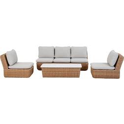 Ebuy24 Ivana Rattan 4 Delar Med Kuddar Natur Loungeset