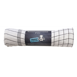 Bar Life Kockhandduk Med Svarta Ränder 2-pack 50cm x 100 cm Kökshandduk Svart (100x50cm)