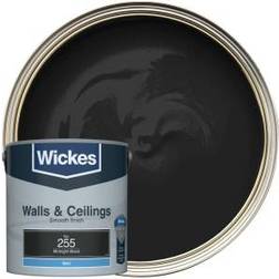 Wickes Vinyl Matt Emulsion Midnight No.255 Wall Paint Midnight Black 2.5L