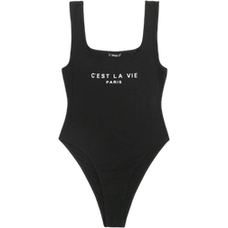 Shein Slogan Graphic Tank Bodysuit