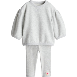 H&M Baby 2-Delat Set Med Sweatshirt Och Leggings - Grå