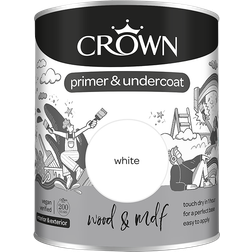 Crown Quick Dry Wood & MDF Primer & Undercoat Wood Paint White 2.5L