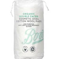 Boots Organic Double Faced Cosmetic Oval Cotton Wool Pads 50 pads