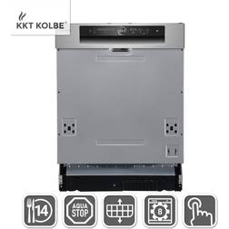 KKT Kolbe Teilintegrierbare Geschirrspüler 60 cm 14 Maßgedecke 8 Programme Silber