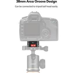 Andoer Aluminum Alloy Quick Release Plate Tripod QR Plate Camera Mount Adapter 1/4 Inch Black