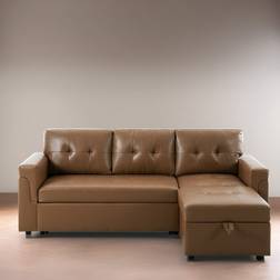 Home Imports Emporium Reversible L-Shape Sleeper Sectional Sofa 84.6" 3 Seater