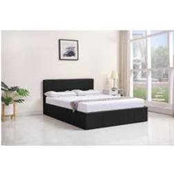 Kosy Koala Ottoman Side Lift Storage Leather Small Double Bed - Black Frame Bed