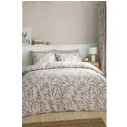 Catherine Lansfield Sorrel Leaf Reversible Set - Duvet Cover Beige, Natural