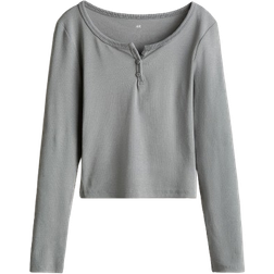 H&M Langarmshirt aus Jersey - Grau