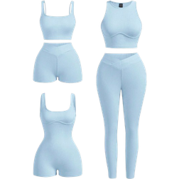 Shein pcsSet Solid Color Camisole Shorts Pants AllInOne Sportswear Set