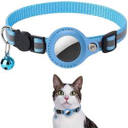 Lippa Halsband Med AirTag Konstläderfodral 22-32 cm Blå