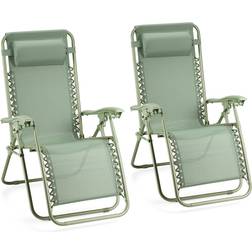 VonHaus Set Of 2 Zero Gravity Chairs 110cm H X 65cm W X 90cm D