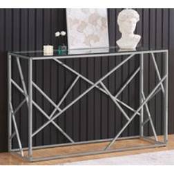 Comfy Living Rectangular Metal and Glass 1 Pack Console Table
