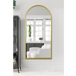 MirrorOutlet Arcus Gold Framed Arched Leaner Wall 71 x 35 in 1 Pack Floor Mirror