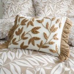 Catherine Lansfield Tufted Sorrel Leaf Cushion 30cm x 40cm - Complete Decoration Pillows Beige, Natural