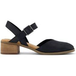 Toms Women's Black Jaclyn Leather Heel Dress Casual Heel Shoes