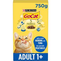 Go Cat Tuna Herring and Veg Dry Adult Food 750g Pack of 5