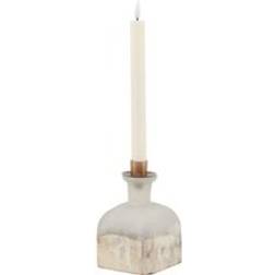 Hill Interiors Burnished 15cm x 10cm x 10cm Grey Candle Holder
