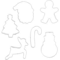 Nordwik Pepparkaksform Jul 6 Delar Rostfritt Stål - Silverfärgad Utstickare