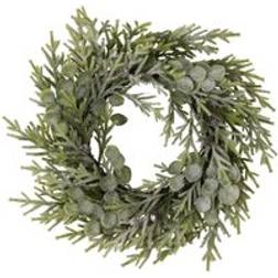 Hill Interiors Frosted Pine And Eucalyptus Wreath Flower One Size Artificial Plant