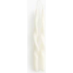 H&M 2-pack Spiral Taper - White Candle 30cm 2pcs