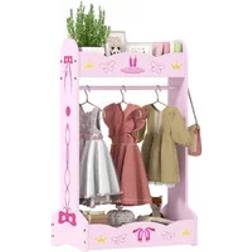 Aiyaplay Kids Clothes Rail with Two Storage Shelves