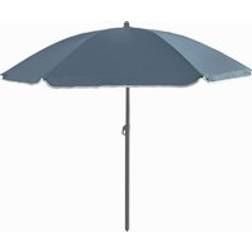 KandyToys Out There 2.4m Garden Parasol Umbrella Sun Shade with Adjustable Height Tilt Function and UPF40+ Protection - Grey - One Size