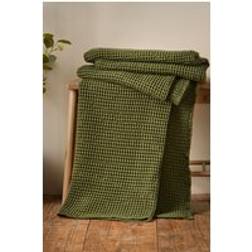 Pineapple Elephant Jaipur Chunky Waffle Throw 150cm x 200cm Olive Blankets Green